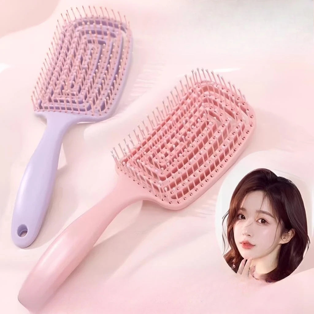 مشط التدليك المجوفة لصالونات تصفيف الشعر الرطبة