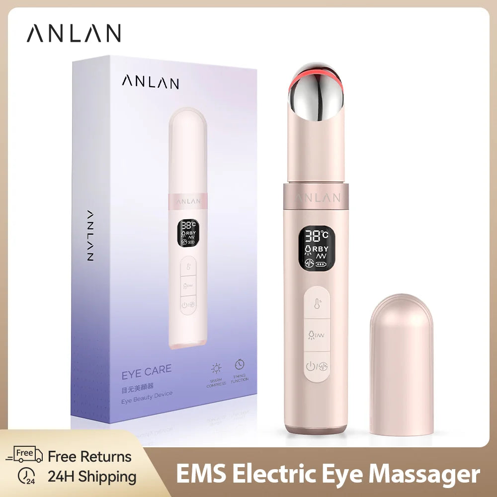ANLAN Electric Eye Massager  EMS Eye Care Remove Dark Circles Eye Bags Vibration Hot Massage  Relax Eyes Eye Massage Instrument