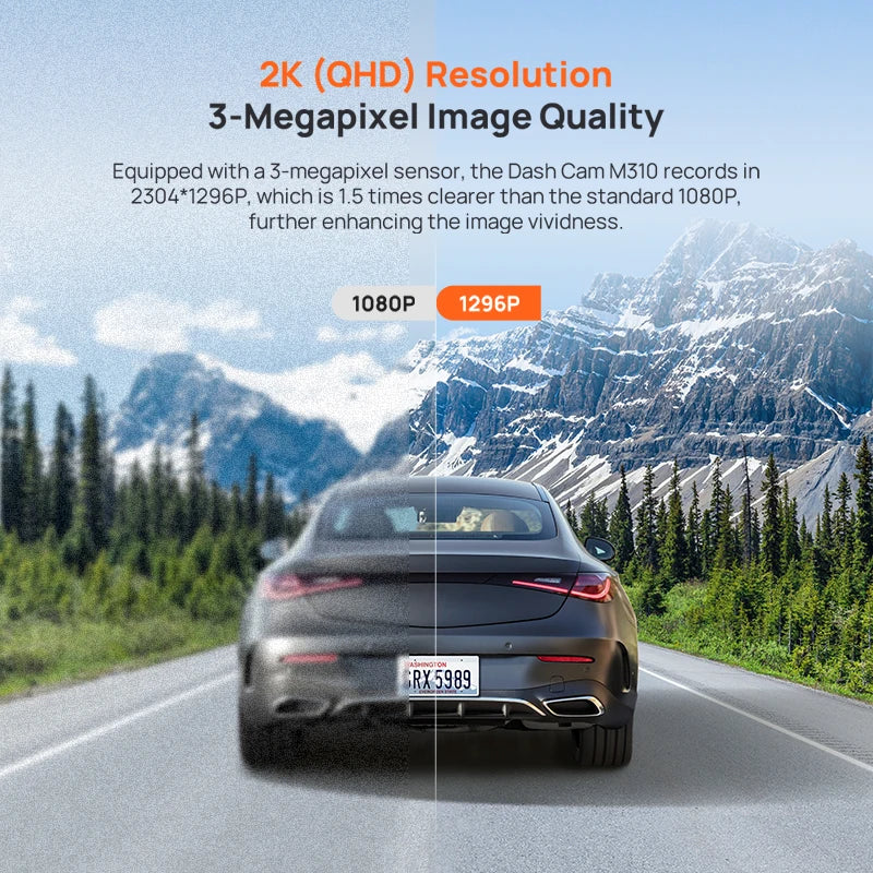 70mai Dash Cam M310 1296P Resolution 130°FOV Smart Voice Control Support 24H Parking Guard Night Vision 70mai M310 Car DVR